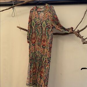 Zara Colorful Paisley Midi Dress